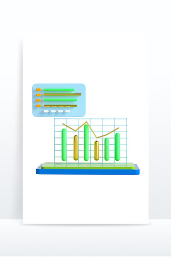 c4d立体卡通ui数据图表元素图片