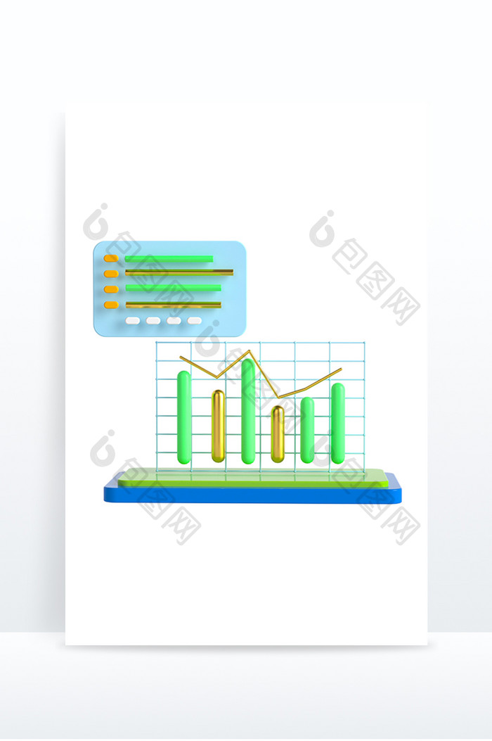 c4d立体卡通ui数据图表元素