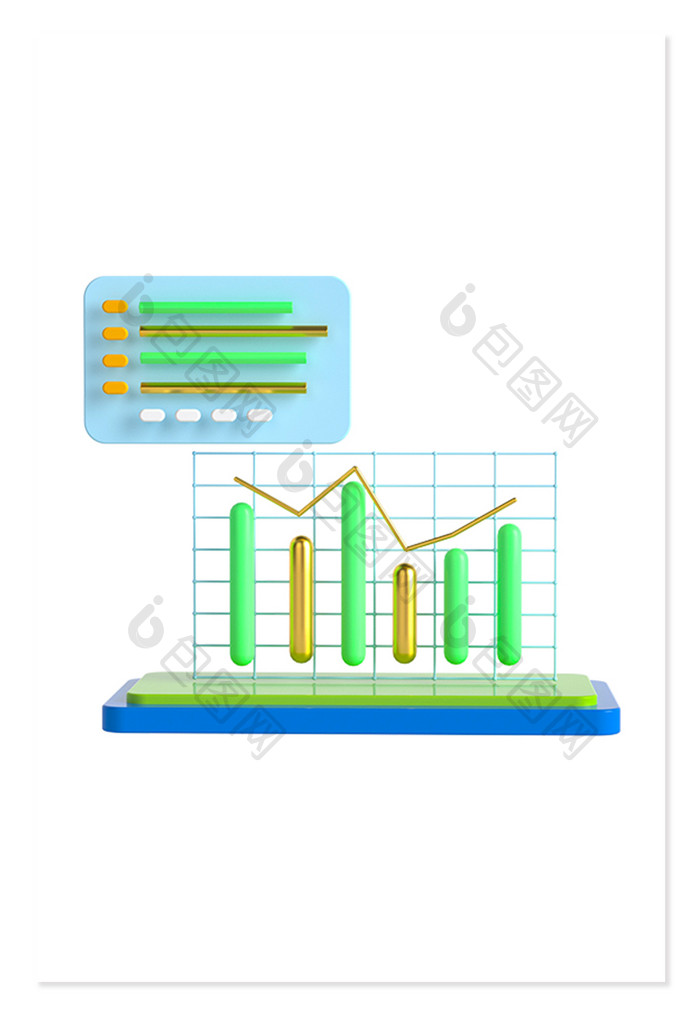 c4d立体卡通ui数据图表元素