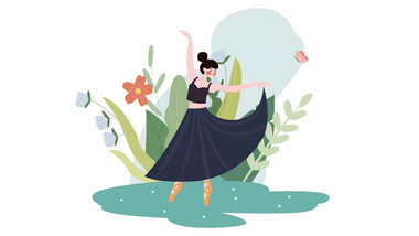 易用卡通mg动画女孩提着裙子跳舞