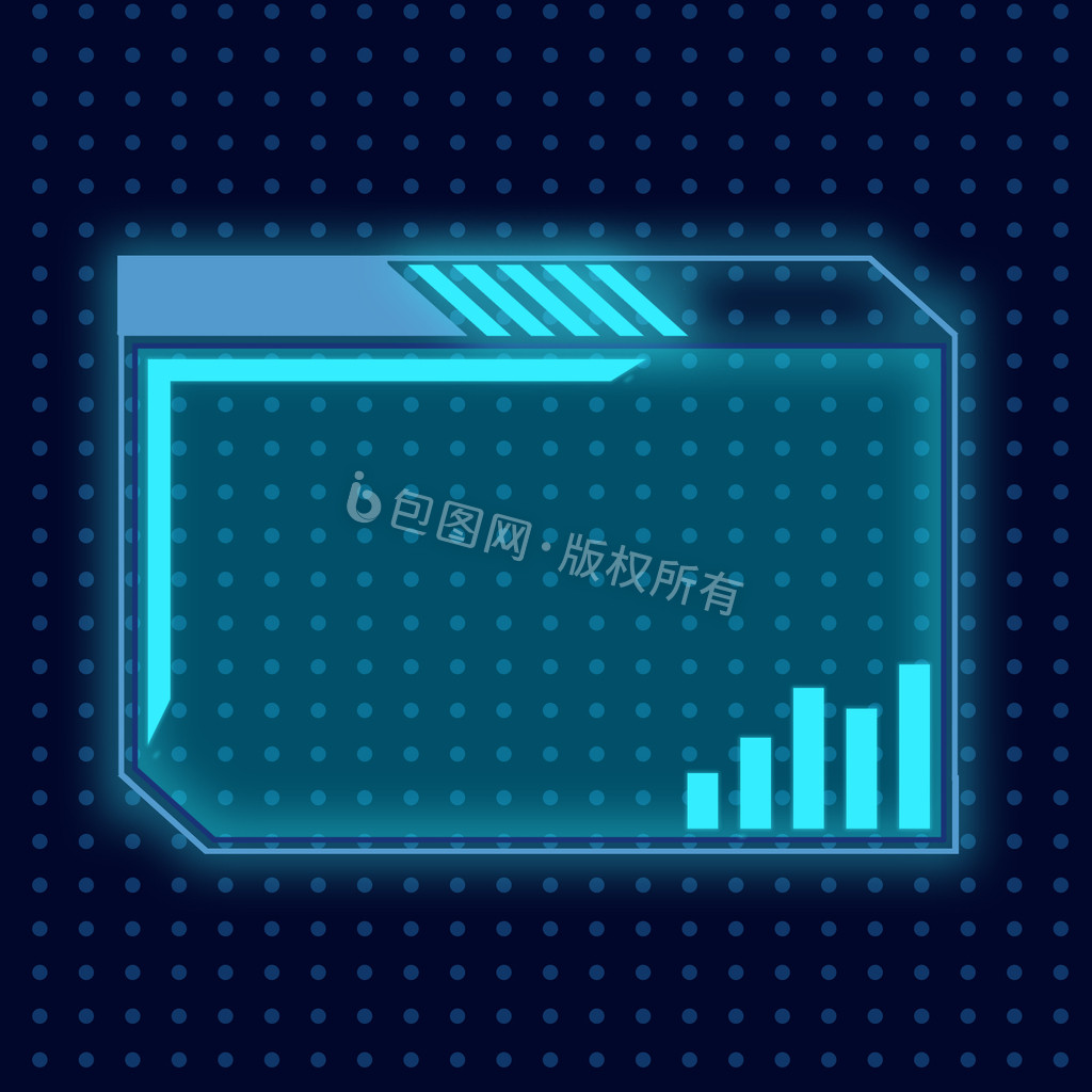蓝色发光未来科技字幕框动图GIF图片