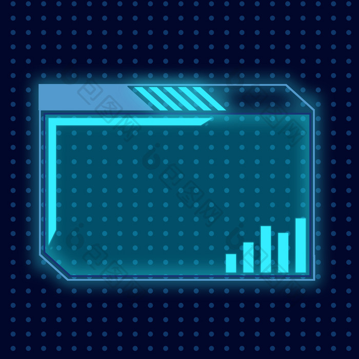 蓝色发光未来科技字幕框动图GIF