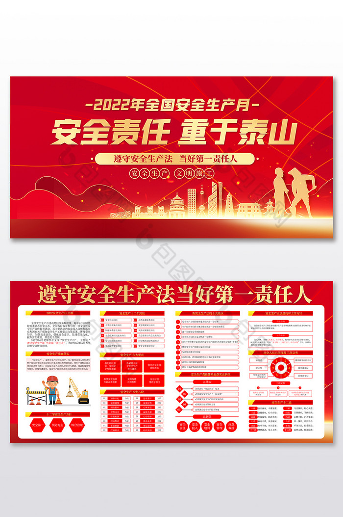 2022安全生产月二件套展板图片图片