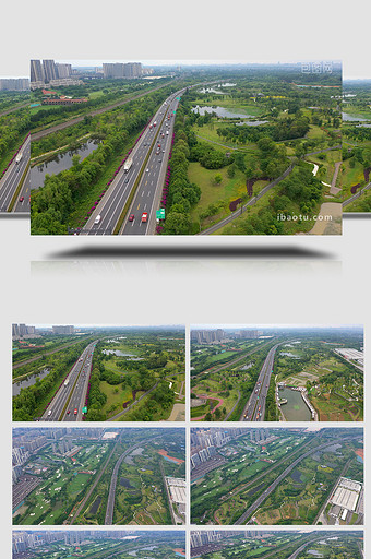 自然郊外高速公路航拍视频素材4K图片
