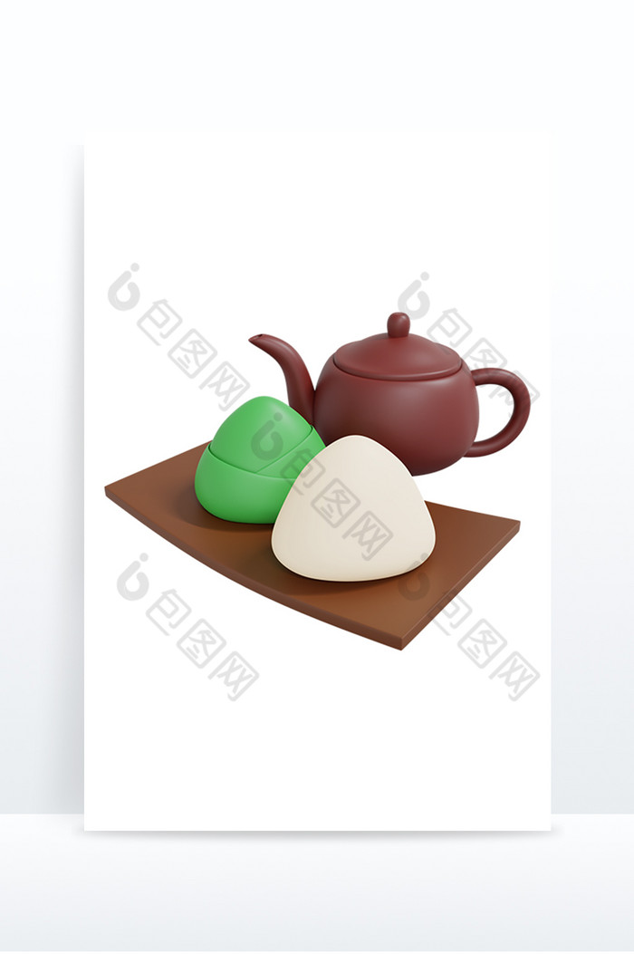 3DC4D端午节粽子茶壶图片图片