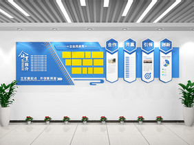 大气简约企业文化宣传文化墙企业风采历程