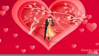 小爱心不断上升循环背景视频素材下载红色粒子爱情动态展示4k视频下载