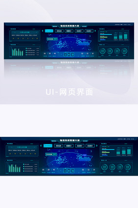 物流系统大屏数据信息可视化网页设计界面