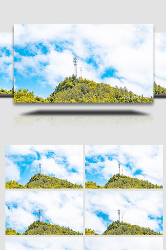 自然风光实拍山顶5G信号塔信号基站视频图片