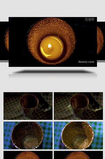 圣诞氛围蜡烛香烛烛火特写4K图片
