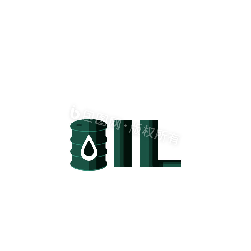 墨绿色扁平石油汽油字体动效动图GIF图片