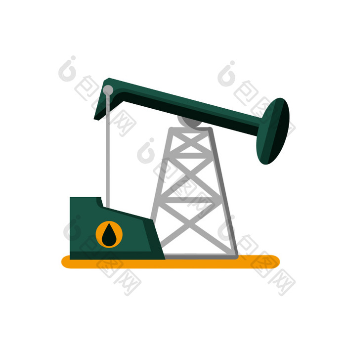 墨绿色扁平石油油业UI图标动效动图GIF