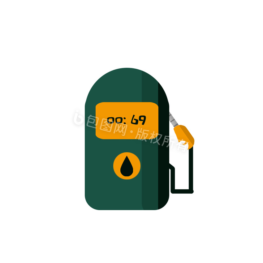 墨绿色扁平石油加油站UI图标动图GIF图片