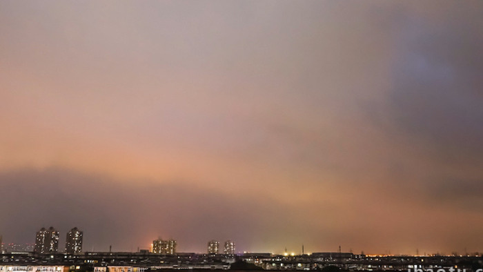 特殊天气暴雨天气乌云密布夜景4K延时摄影