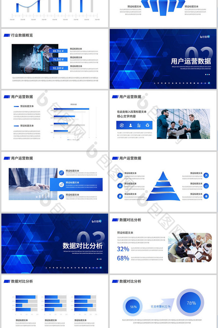 互联网商业数据分析复盘报告PPT模板