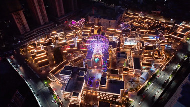 城市震撼重庆南川东街文旅小镇夜景航拍