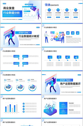 互联网商业数据分析复盘汇报PPT模板