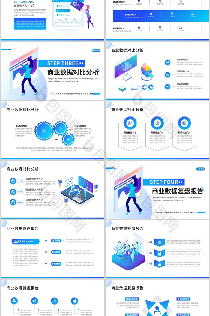 互联网商业数据分析复盘汇报PPT模板