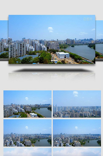 震撼海南省会海口市主城区城市建筑4K航拍图片