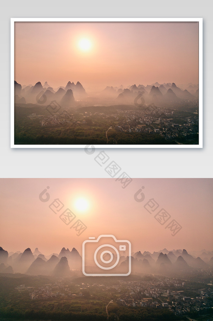 航拍广西桂林山水风光摄影图片