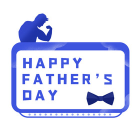 蓝色父亲节快乐文字框小标题GIF