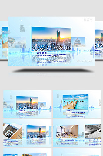 大气明亮三维立体图片商务科技展示AE模板图片