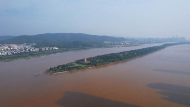 城市地标航拍湖南长沙橘子洲头5A景区视频