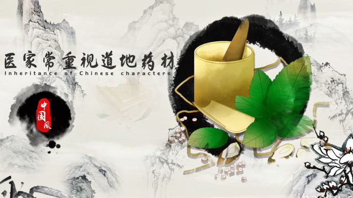 中国水墨风中草药传统文化宣传AE模板