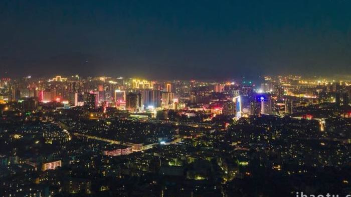 震撼大气湖南湘西城市夜景延时摄影