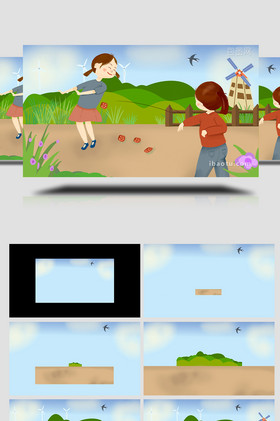 易用卡通mg动画儿童节童趣扔口袋