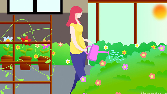 易用卡通mg动画园艺女孩花园种花