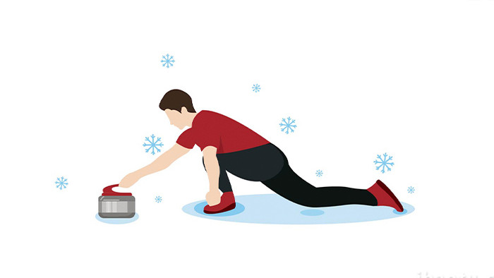 易用卡通mg动画冬季体育运动打冰壶
