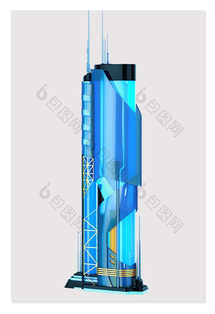 3D科幻建筑未来科技城市建模渲染