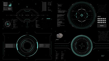 HUD屏幕高科技全息图标背景元素AE模板
