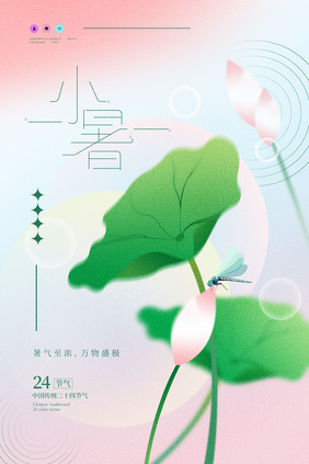 简约背景小暑节日节气海报