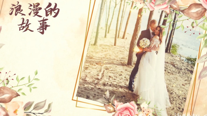 梦幻浪漫婚礼写真照片纪念相册AE模板