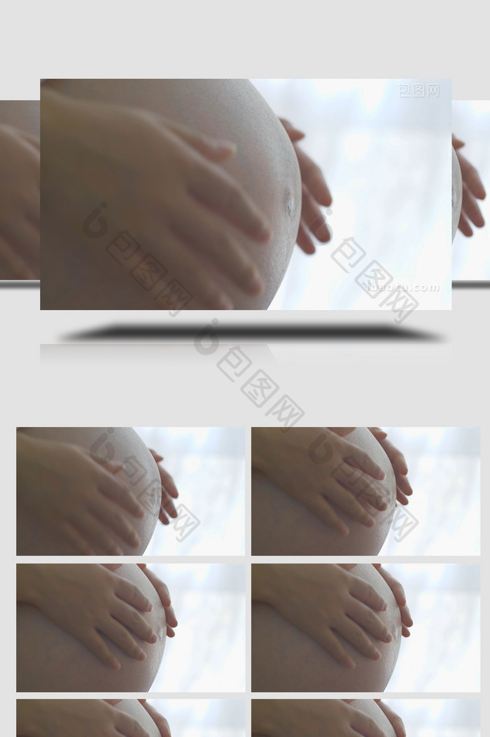 母婴孕妇把手放在肚子上视频素材4K