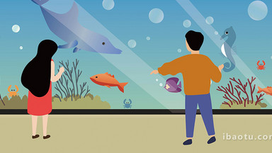 易用卡通mg动画世界海洋日参观海洋馆