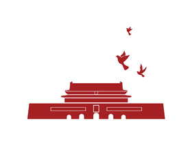 中国党建天安门和平鸽