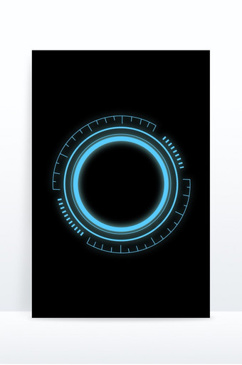 蓝色商务科技圆形机械边框图片