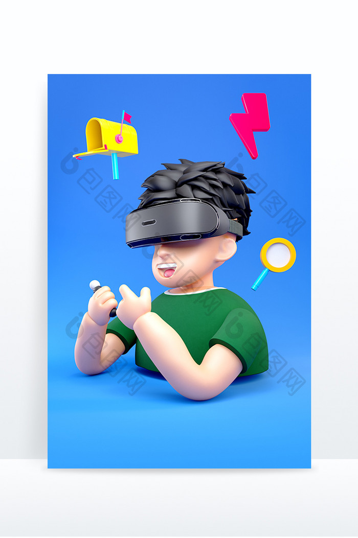 C4D卡通元宇宙虚拟游戏半身VR人物模型