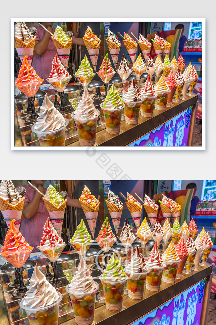 西安 美食街冰糕冰激凌图片图片