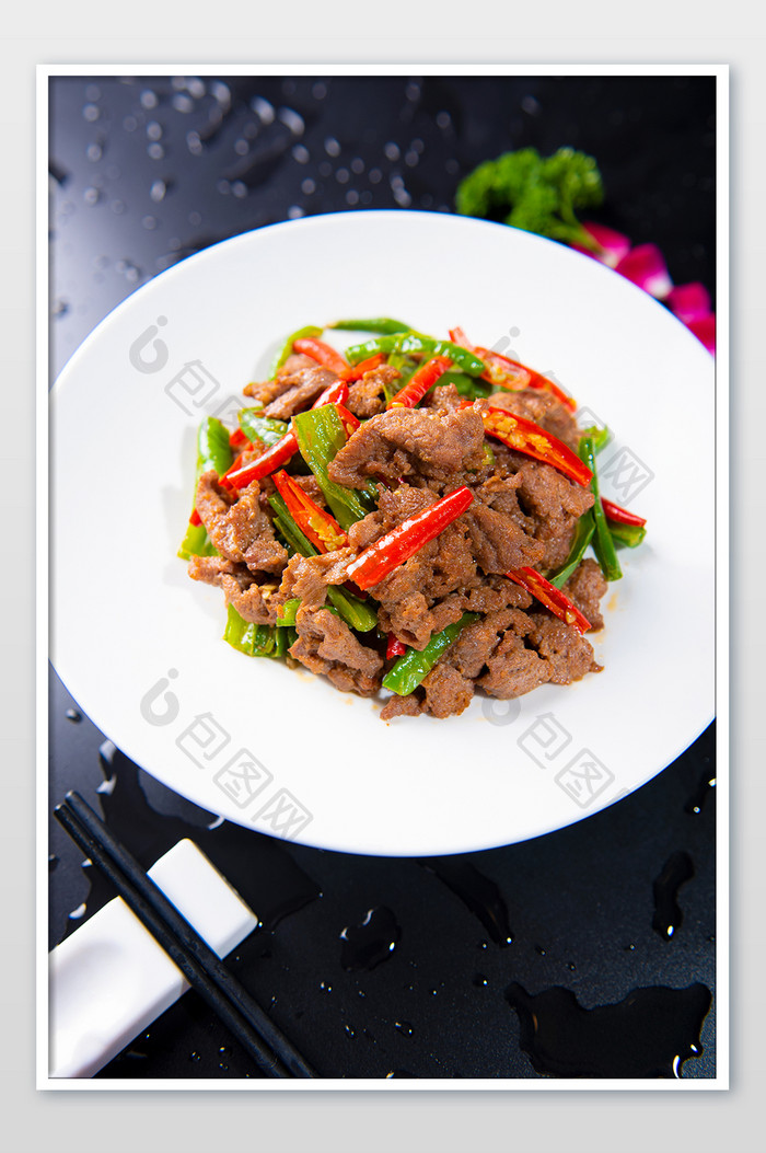 湘菜的名菜小炒黄牛肉摄影图片