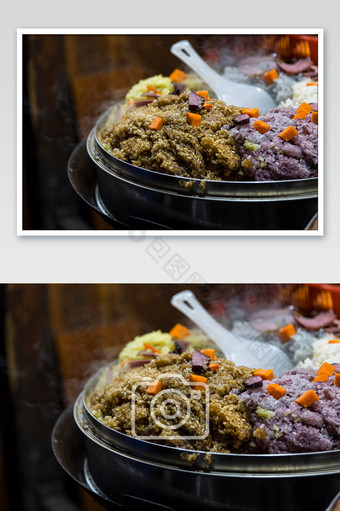 街头美食糯米饭摄影图片