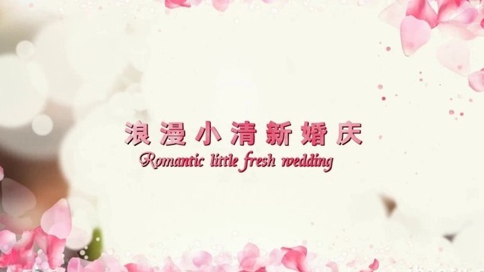 玫瑰边框浪漫婚礼爱情开场图文宣传展示
