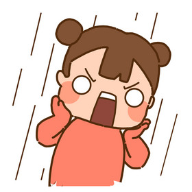 卡通小女孩生气愤怒表情包动图gif