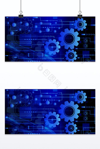蓝色科技齿轮纹理质感背景图片