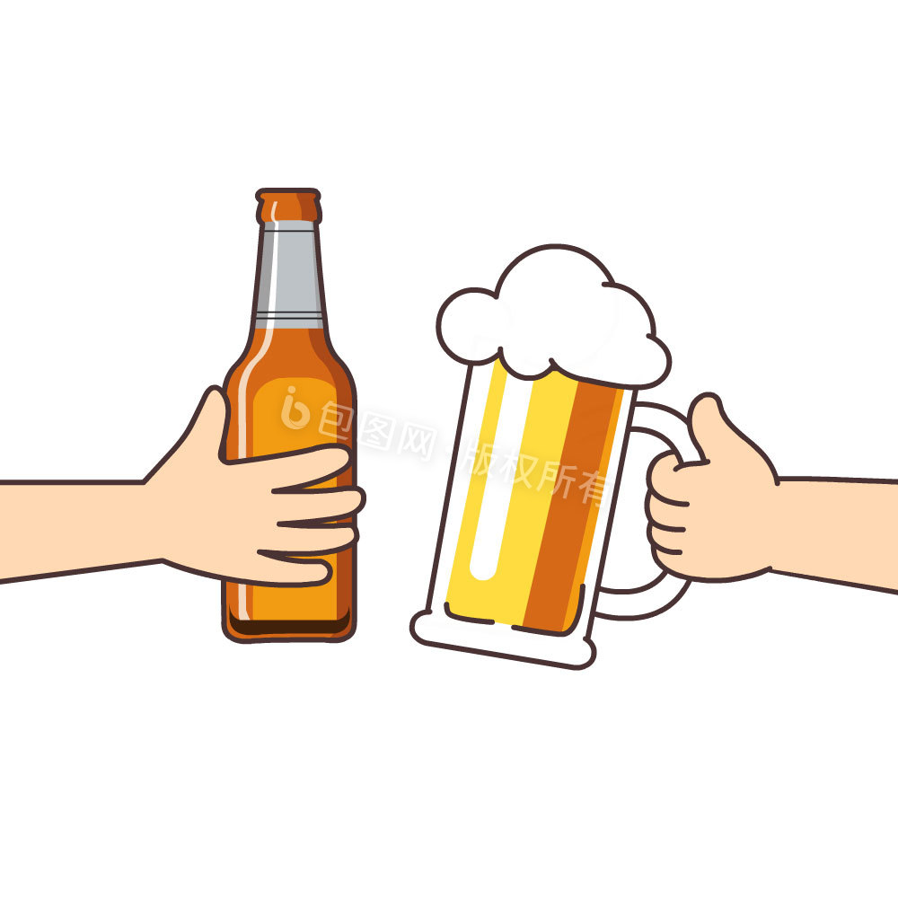 干杯啤酒聚会动图GIF图片