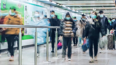 室内人流地铁人流上下班高峰期换乘通道人流