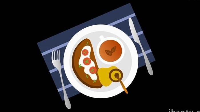 卡通类食物美食西餐写实MG动画